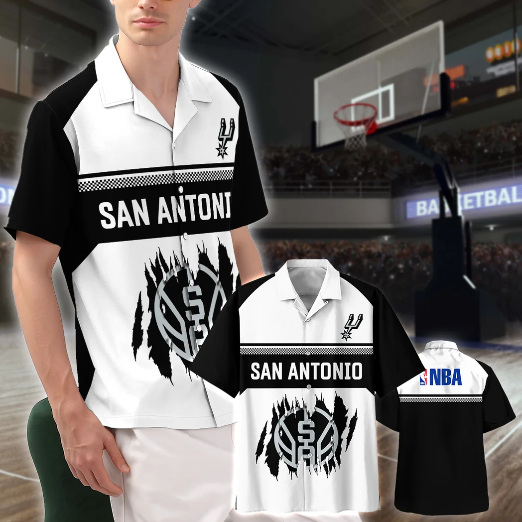 San Antonio Spurs Hawaiian Shirt Logo Print, Bold Supporter Button Shirt HVN1528SAS