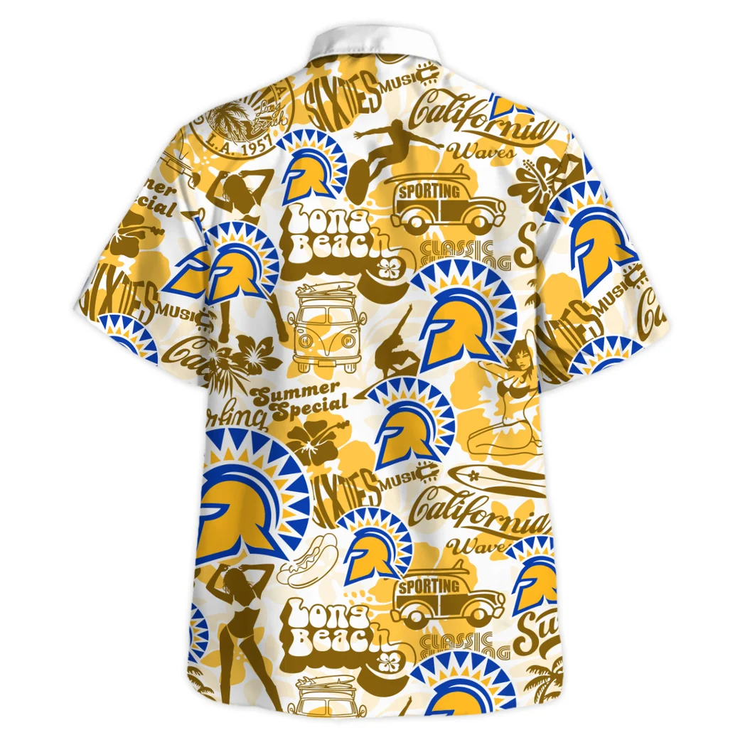 San Jose State Spartans Hawaiian Shirt Logo Print, Match Day Button Shirt HVN1467SJ