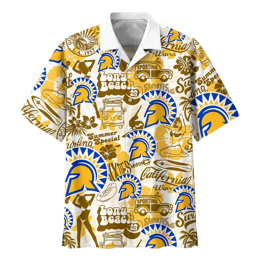 San Jose State Spartans Hawaiian Shirt Logo Print, Match Day Button Shirt HVN1467SJ