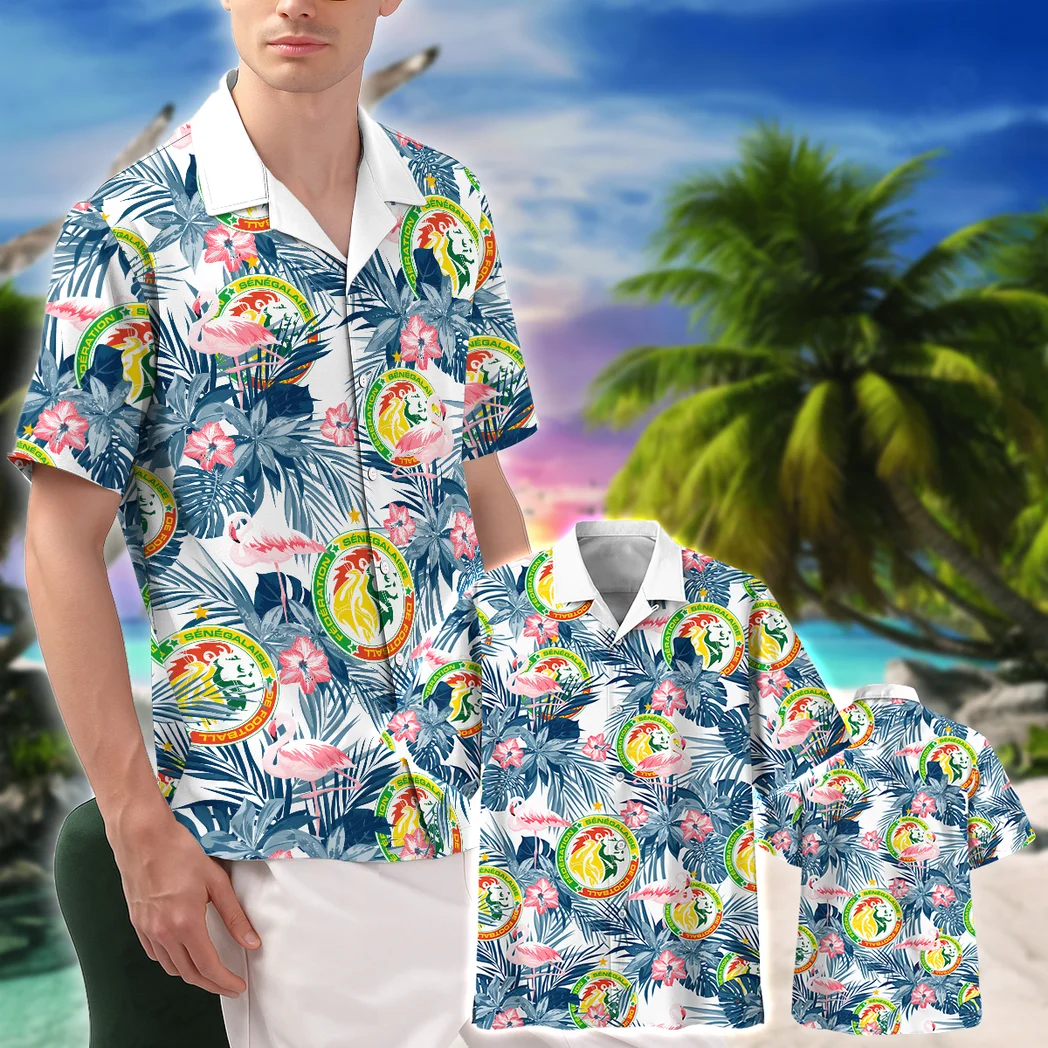 Senegal Hawaiian Shirt FIFA World Cup 26 Tropical Style, Match Day Button Shirt HVN1587SE