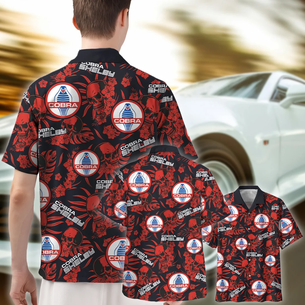 Shelby Hawaiian Shirt Skull Design, Motorsport Vibe Button Shirt HVN1535SH