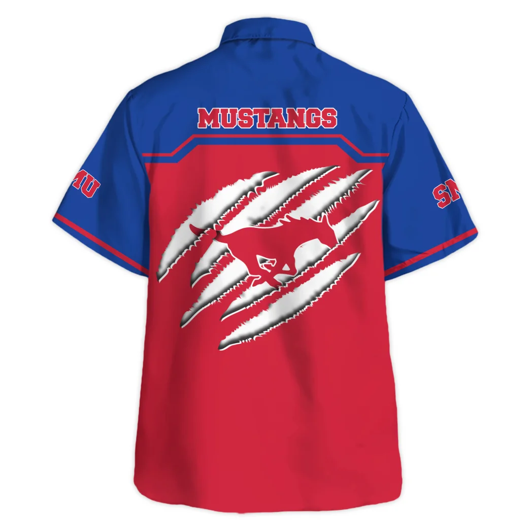 SMU Mustangs Hawaiian Shirt Logo Print, Tropical Match Day Shirt HVN1469SM