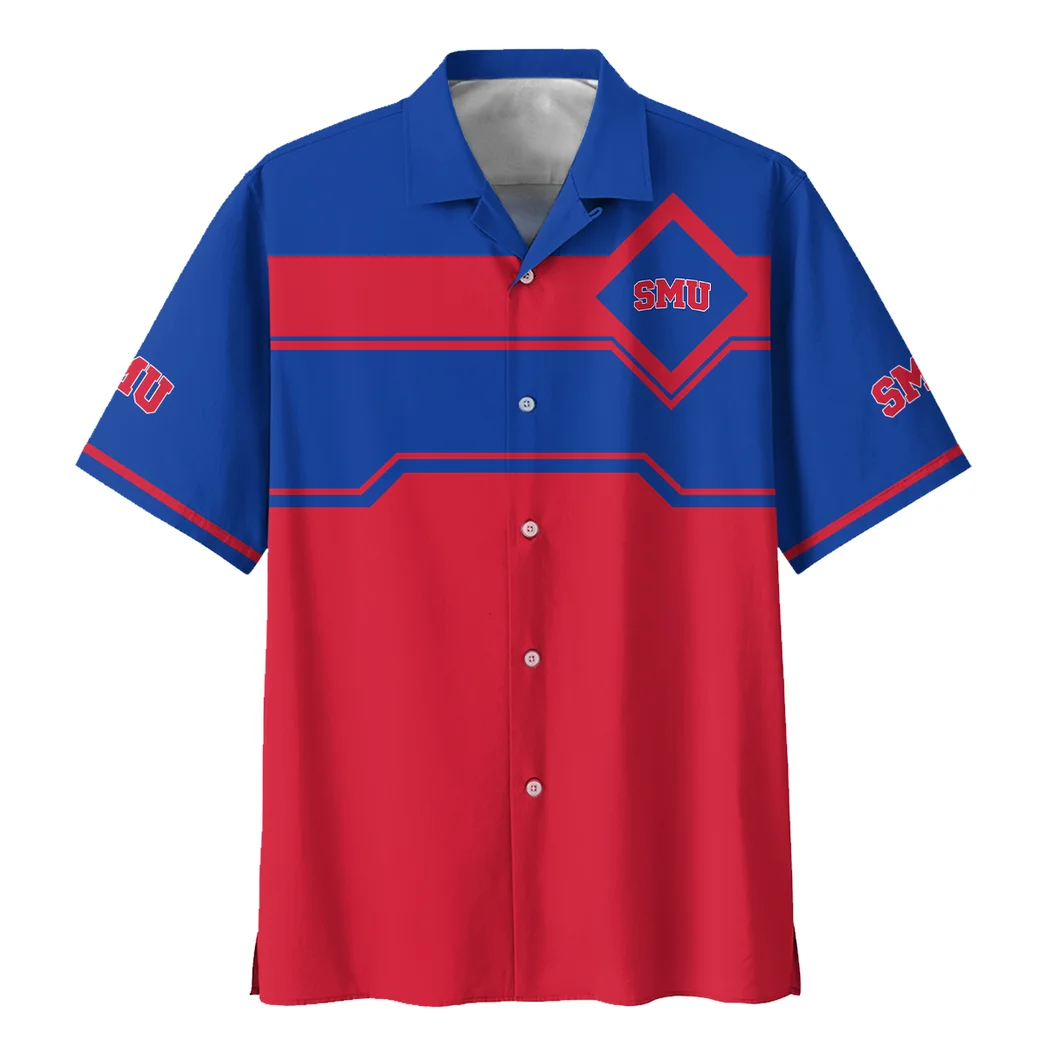 SMU Mustangs Hawaiian Shirt Logo Print, Tropical Match Day Shirt HVN1469SM