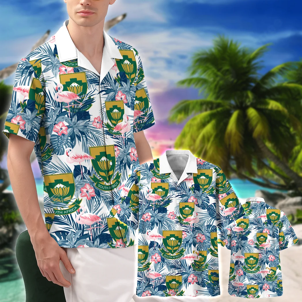 South Africa Hawaiian Shirt FIFA World Cup 26 Tropical Style, Sport Pride Button Shirt HVN1587SO