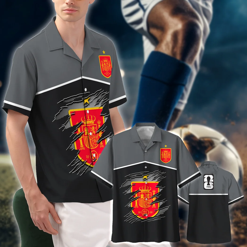 Spain FIFA World Cup 2026 Hawaiian Shirt, Stadium Energy Button Shirt HVN1563SP