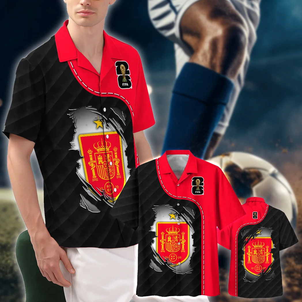Spain Hawaiian Shirt FIFA World Cup 26 Limited Edition, Bold Supporter Button Shirt HVN1584SP