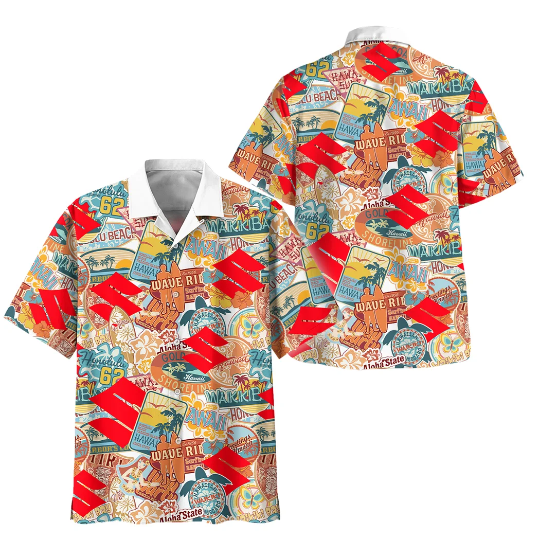 Suzuki Hawaiian Shirt Exclusive Logo, Retro Driver Button Shirt HVN1539SU