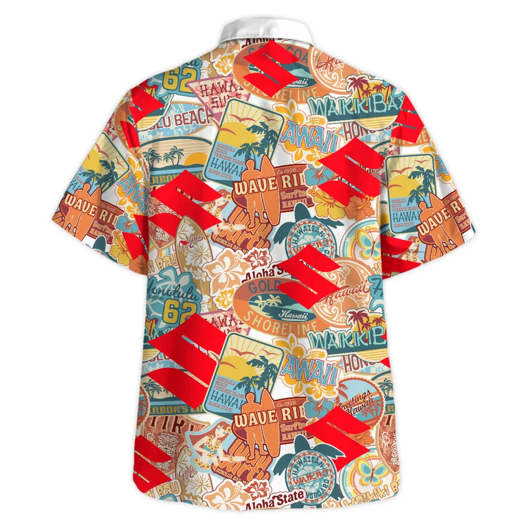 Suzuki Hawaiian Shirt Exclusive Logo, Retro Driver Button Shirt HVN1539SU
