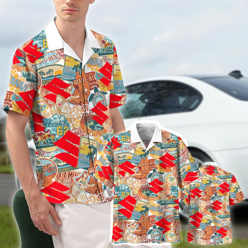 Suzuki Hawaiian Shirt Exclusive Logo, Retro Driver Button Shirt HVN1539SU