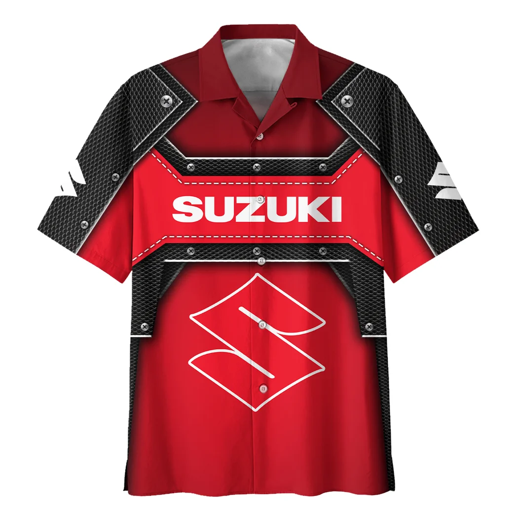 Suzuki Hawaiian Shirt, Hot Rod Button Shirt HVN1401SU