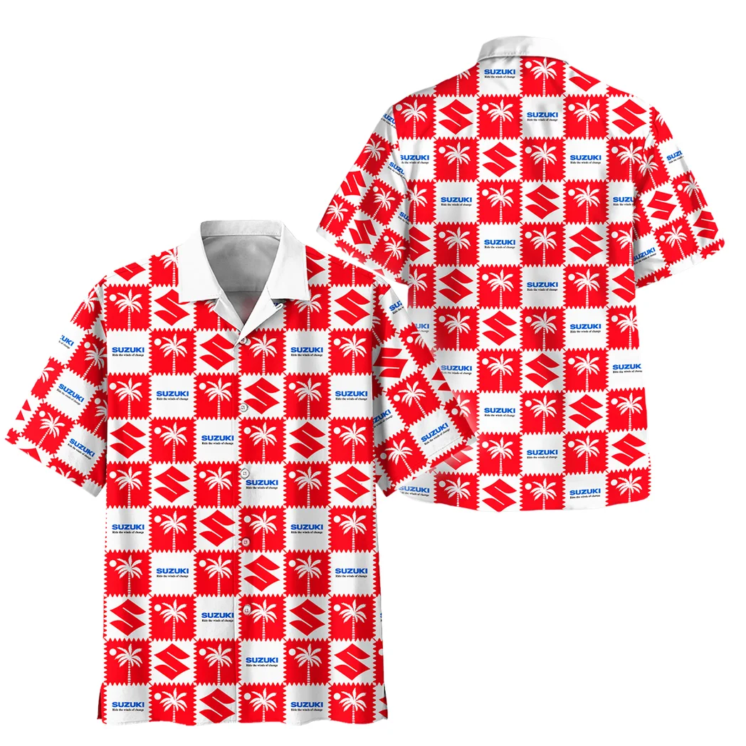 Suzuki Hawaiian Shirt Logo Exclusive, Street Racer Button Shirt HVN1540SU