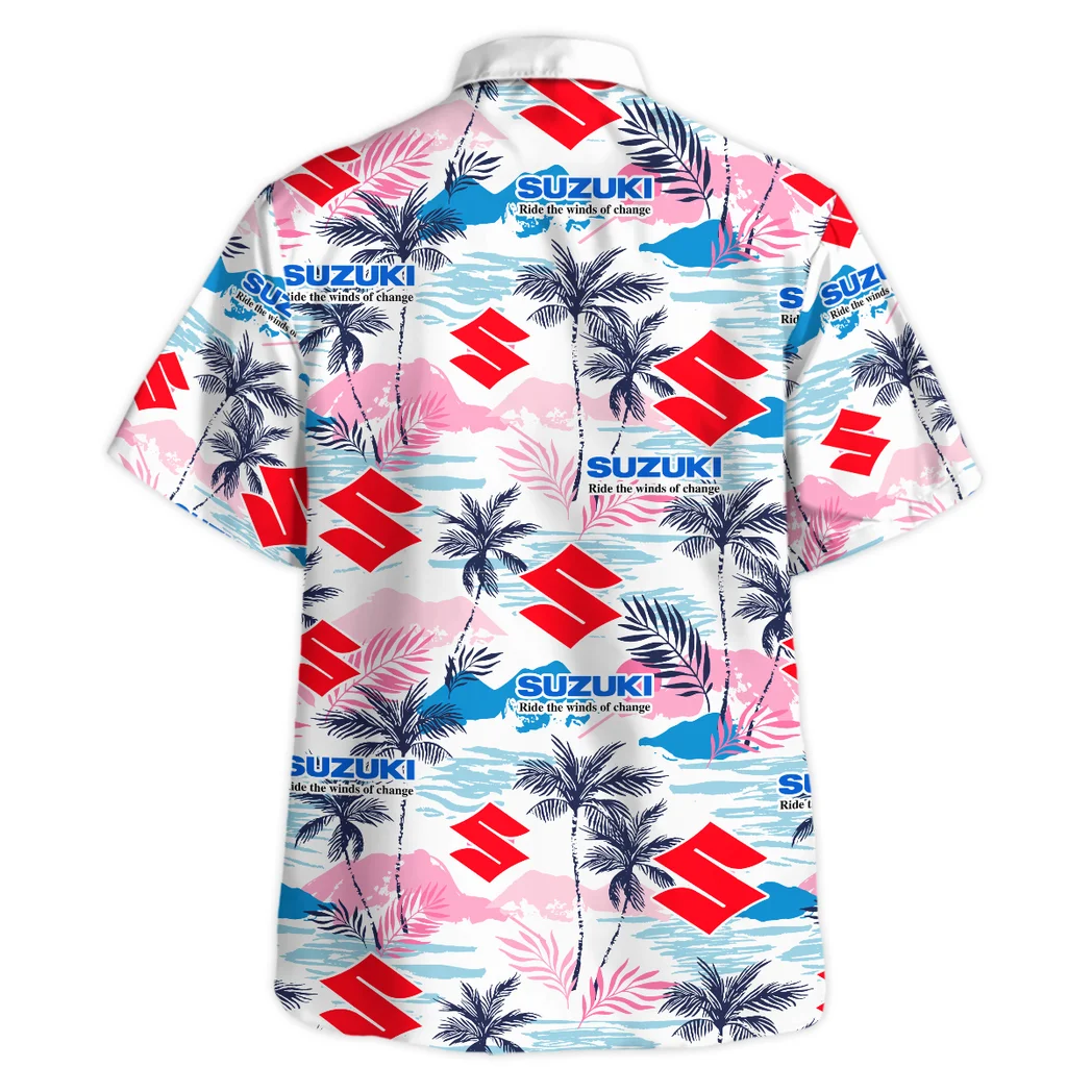 Suzuki Hawaiian Shirt Logo Print, Auto Fan Button Shirt HVN1538SU