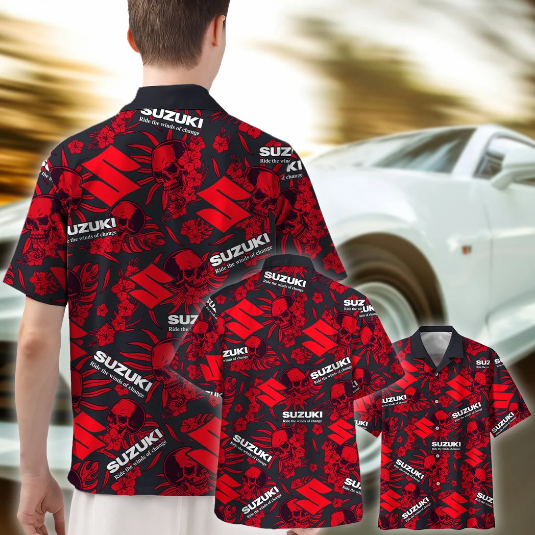 Suzuki Hawaiian Shirt Skull Design, Custom Ride Button Shirt HVN1535SU