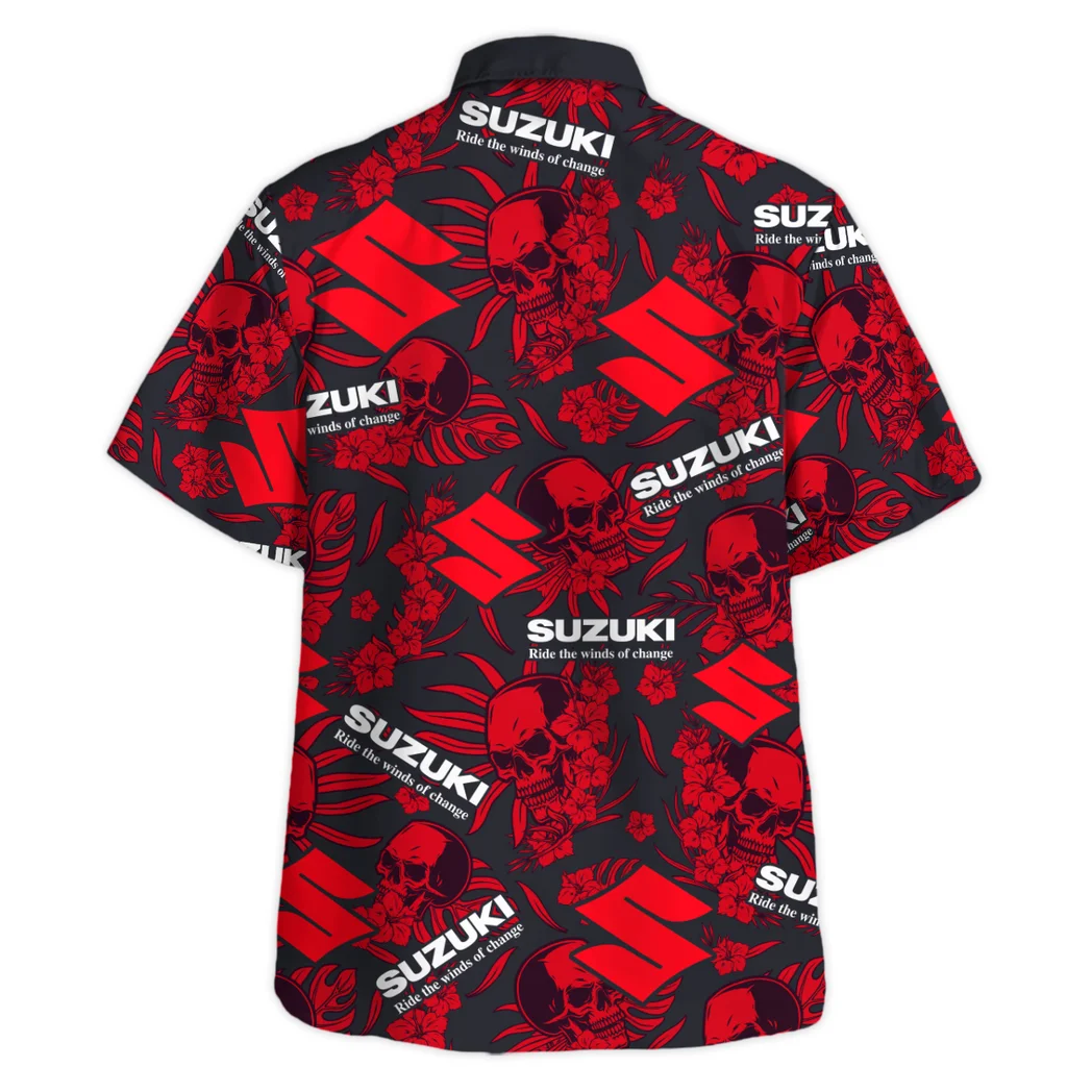 Suzuki Hawaiian Shirt Skull Design, Custom Ride Button Shirt HVN1535SU