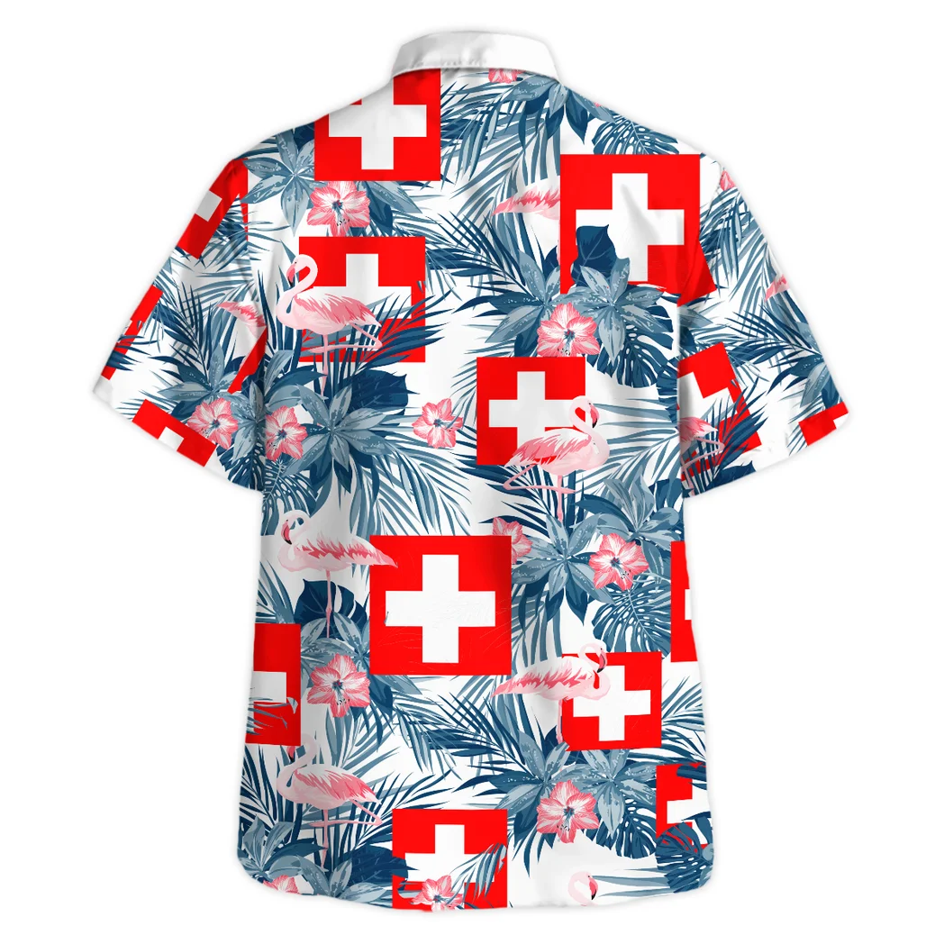 Switzerland Hawaiian Shirt FIFA World Cup 26 Tropical Style, Tropical Supporter Button Shirt HVN1587SW