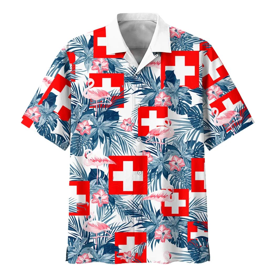 Switzerland Hawaiian Shirt FIFA World Cup 26 Tropical Style, Tropical Supporter Button Shirt HVN1587SW