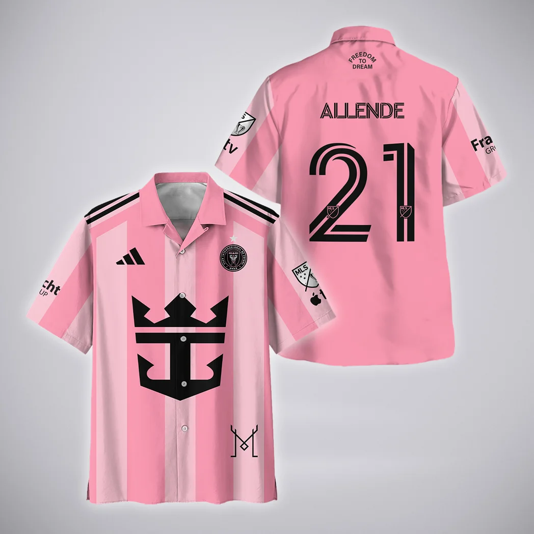 Tadeo Allende Inter Miami Hawaiian Shirt Champions MLS 2025, Tropical Supporter Button Shirt HVN1419TA