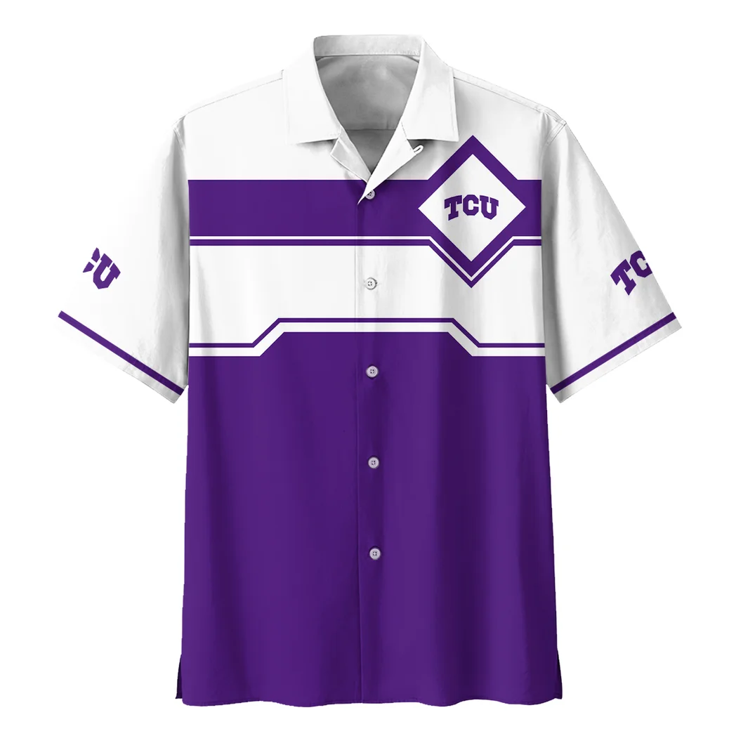 TCU Horned Frogs Hawaiian Shirt Logo Print, Celebration Style Button Shirt HVN1469TC