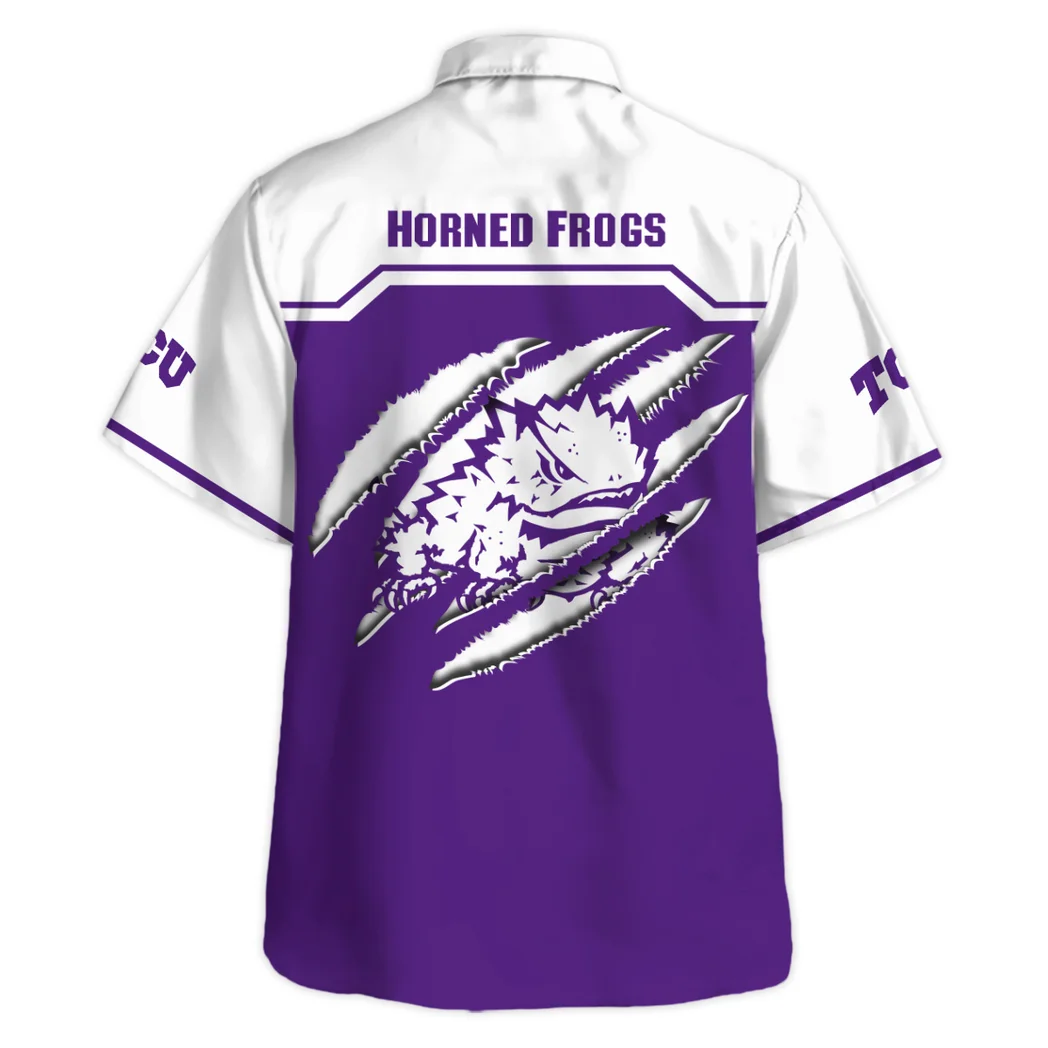 TCU Horned Frogs Hawaiian Shirt Logo Print, Celebration Style Button Shirt HVN1469TC