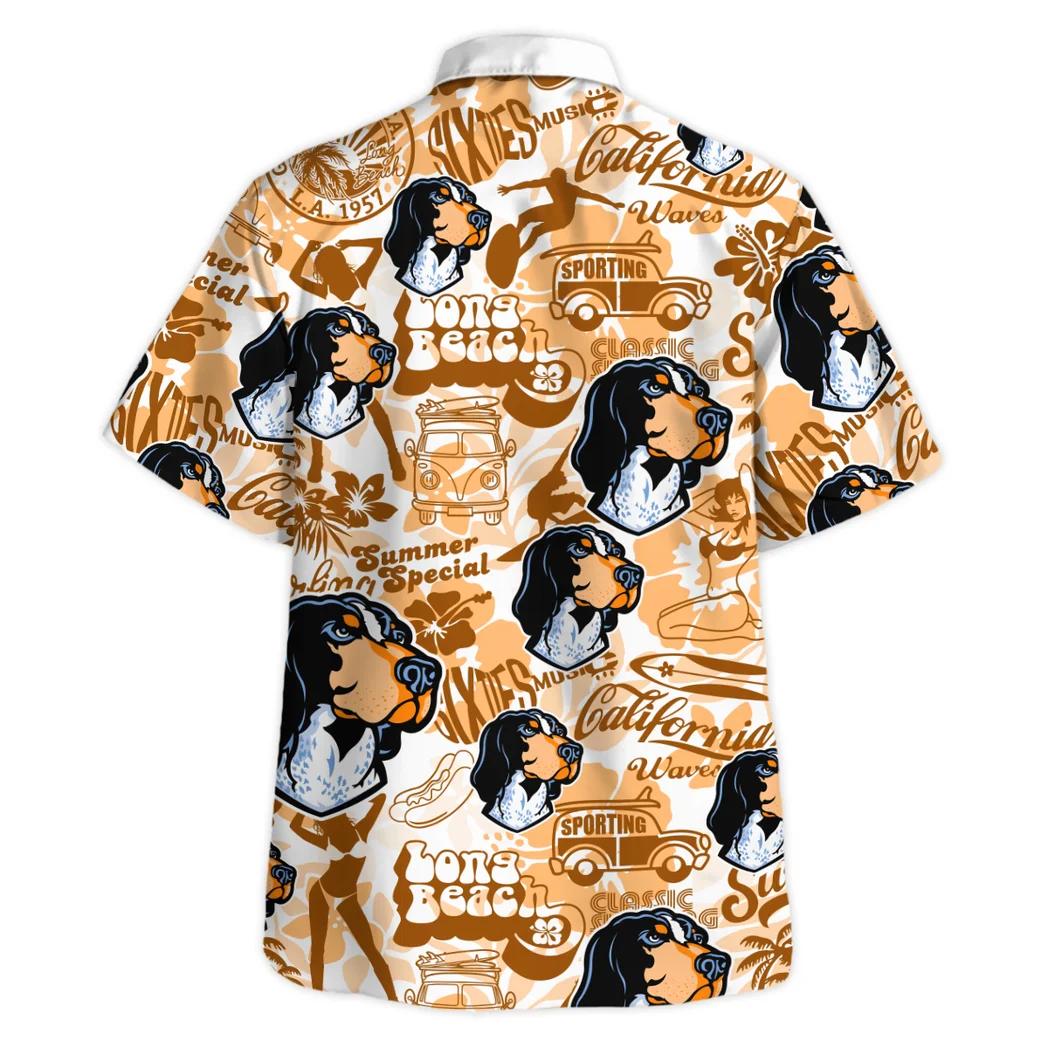 Tennessee Volunteers Hawaiian Shirt Logo Print, Tropical Supporter Button Shirt HVN1467TV
