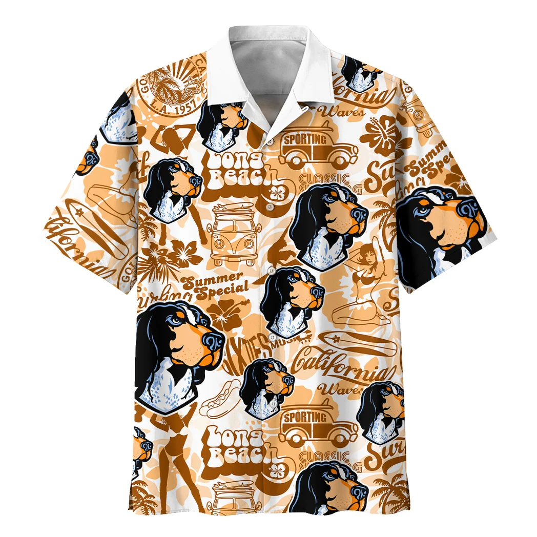 Tennessee Volunteers Hawaiian Shirt Logo Print, Tropical Supporter Button Shirt HVN1467TV