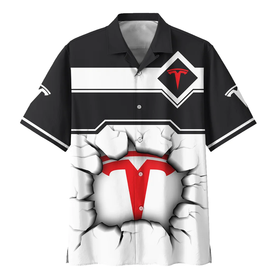 Tesla Hawaiian Shirt, Bold Driver Button Shirt HVN1400TE