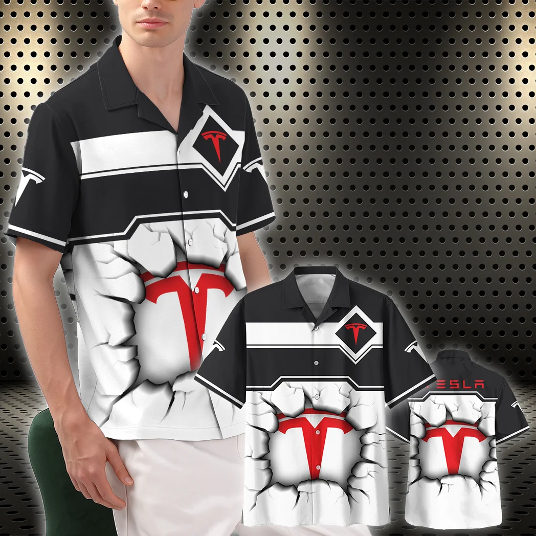 Tesla Hawaiian Shirt, Bold Driver Button Shirt HVN1400TE