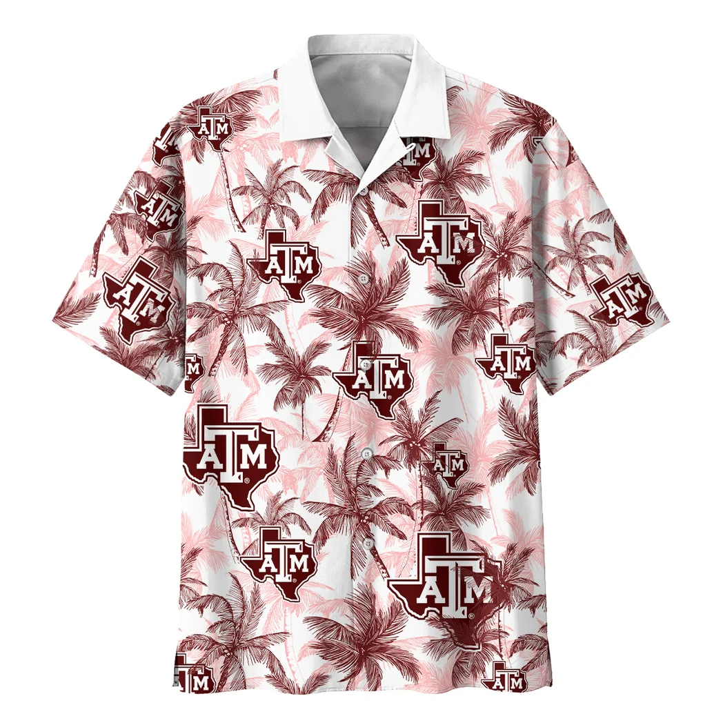 Texas A&M Aggies Hawaiian Shirt Logo Print, Fan Lifestyle Button Shirt HVN1468TA