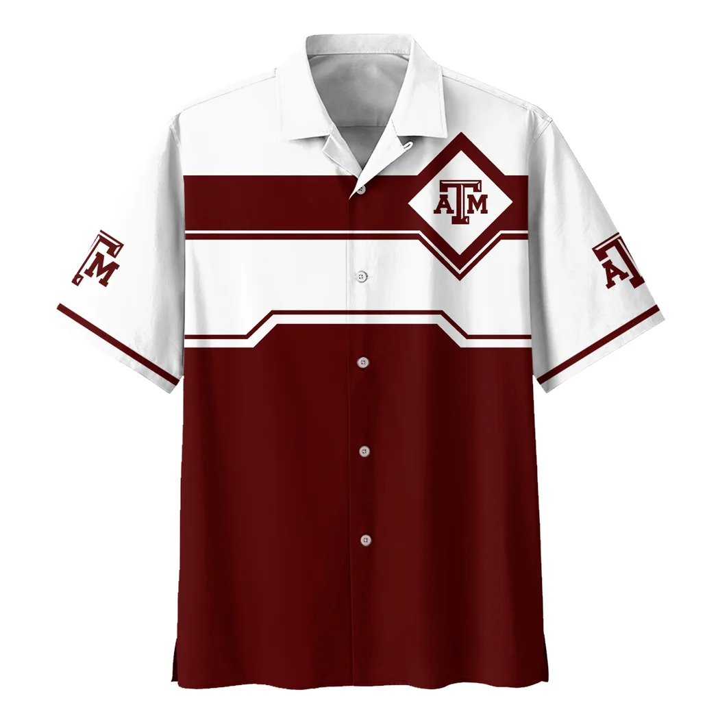 Texas A&M Aggies Hawaiian Shirt Logo Print, Game Day Button Shirt HVN1469TA