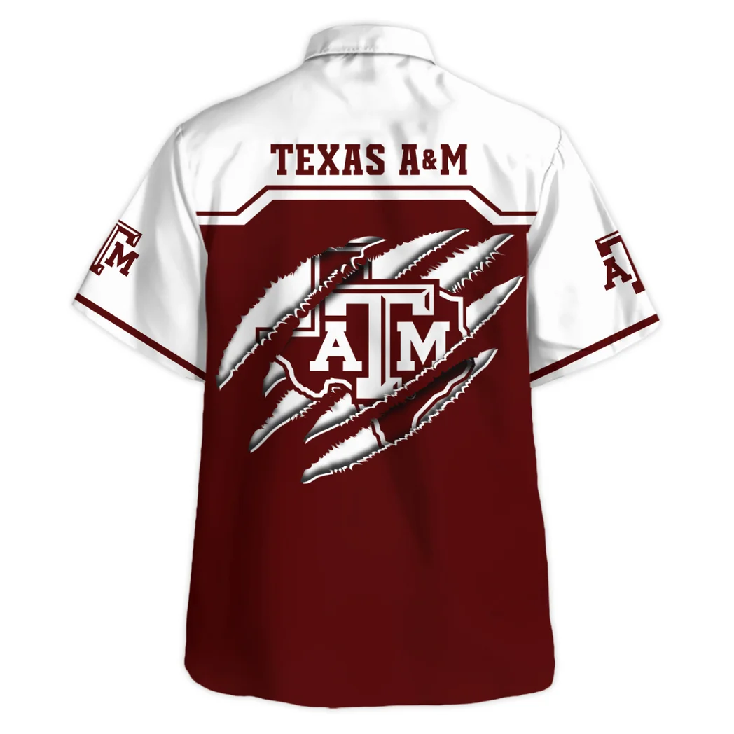 Texas A&M Aggies Hawaiian Shirt Logo Print, Game Day Button Shirt HVN1469TA