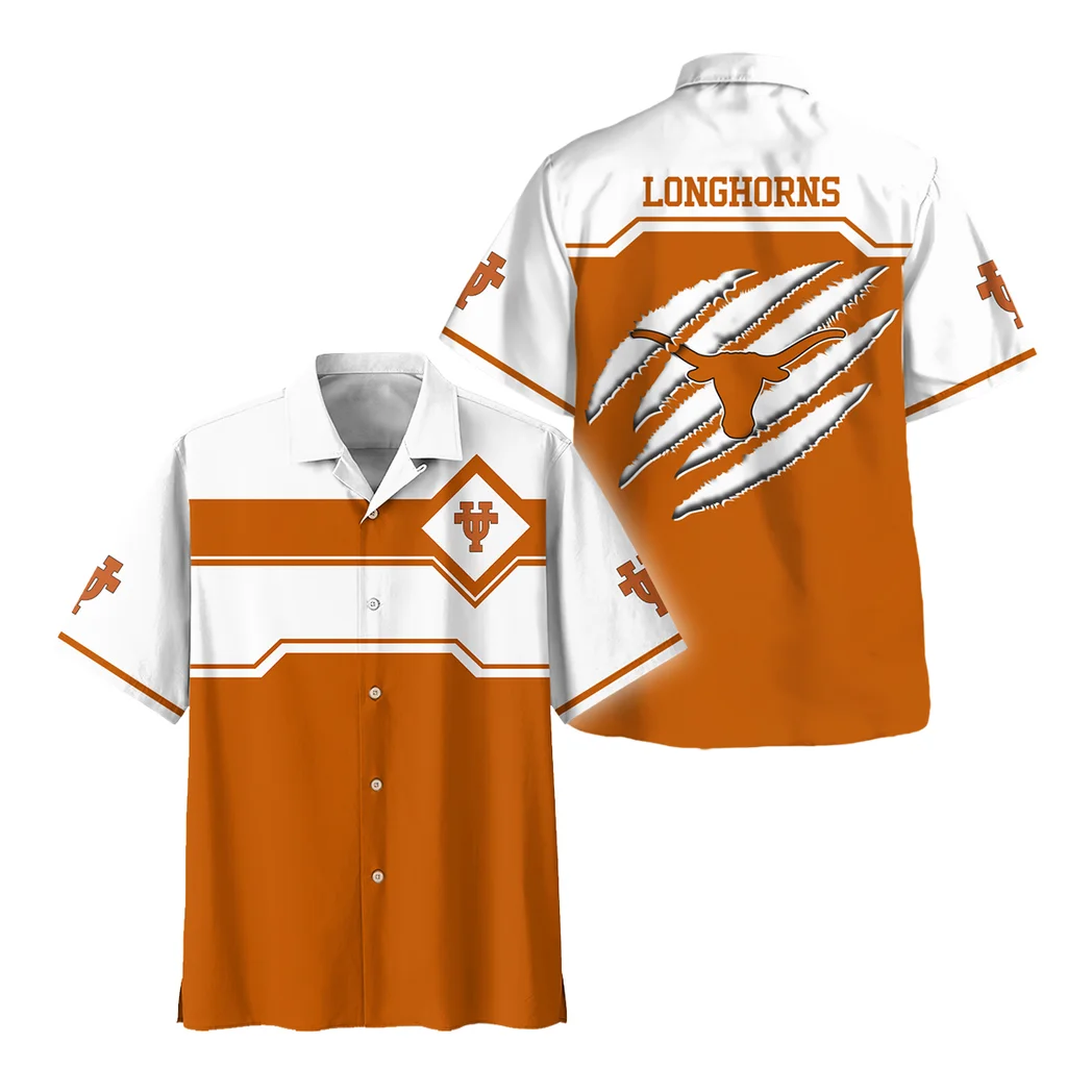 Texas Longhorns Hawaiian Shirt Logo Print, Everyday Fan Button Shirt HVN1469TL