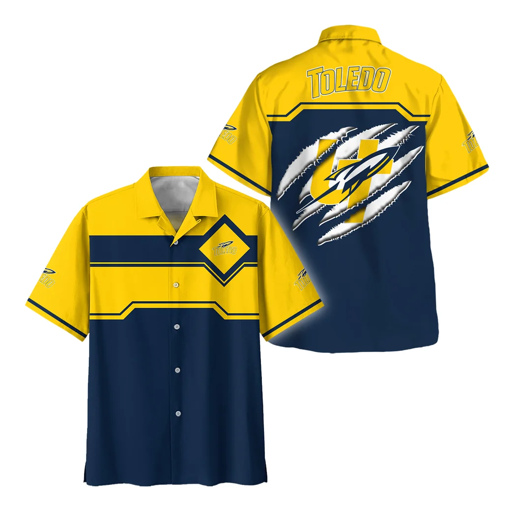Toledo Rockets Hawaiian Shirt Logo Print, Victory Vibe Button Shirt HVN1469TR
