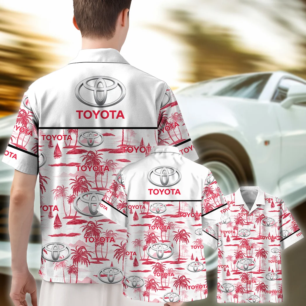 Toyota Hawaiian Shirt Exclusive Logo, Motorsport Vibe Button Shirt HVN1534TO