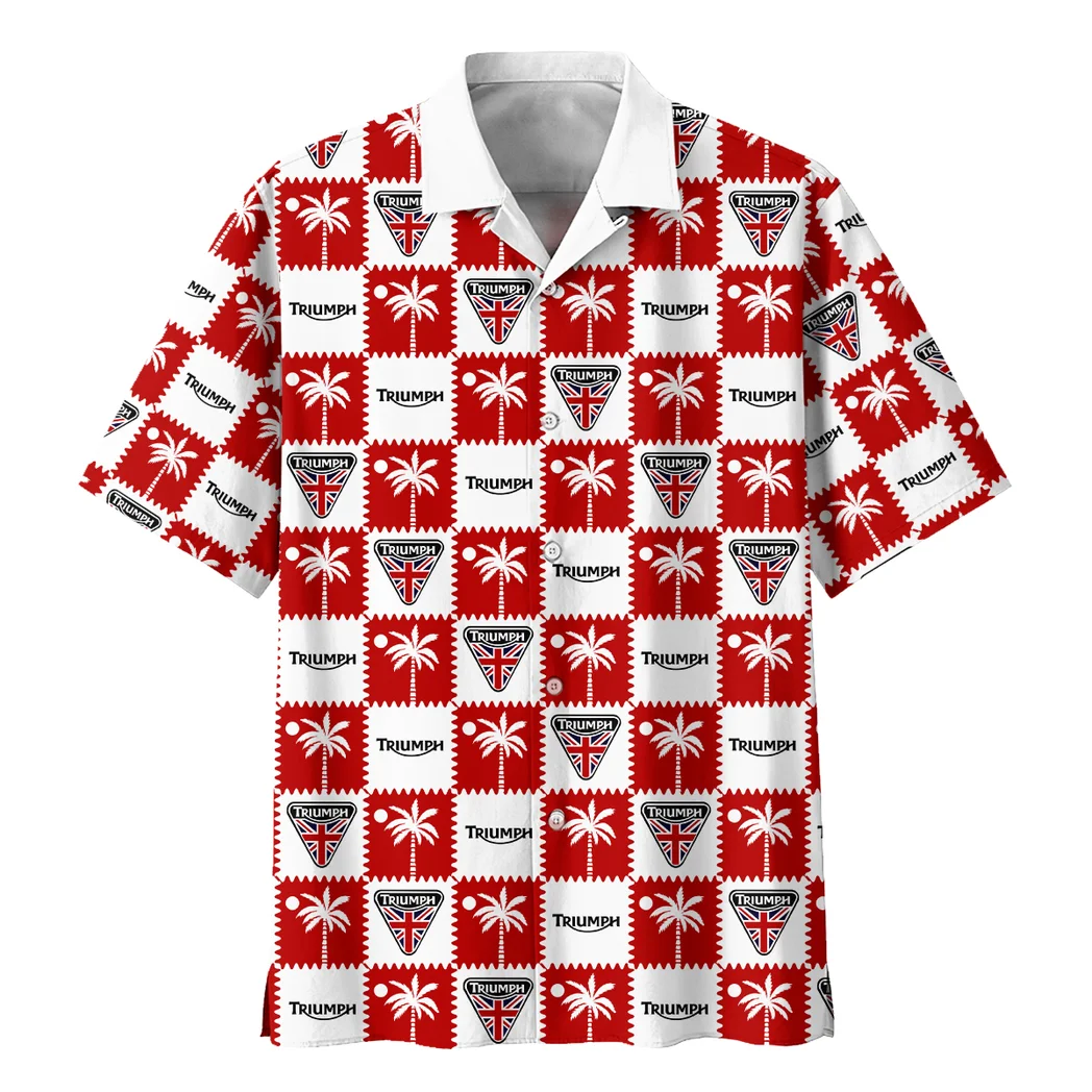 Triumph Motorcycle Hawaiian Shirt Logo Exclusive, Car Meet Button Shirt HVN1540TM