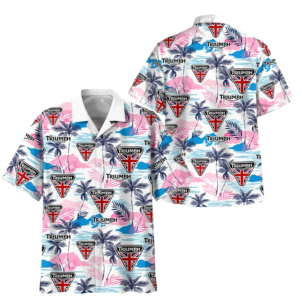 Triumph Motorcycle Hawaiian Shirt Logo Print, Motorsport Vibe Button Shirt HVN1538TM
