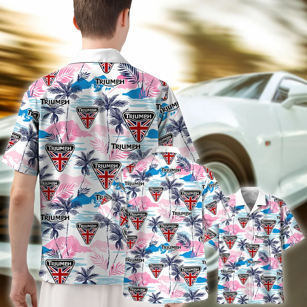 Triumph Motorcycle Hawaiian Shirt Logo Print, Motorsport Vibe Button Shirt HVN1538TM