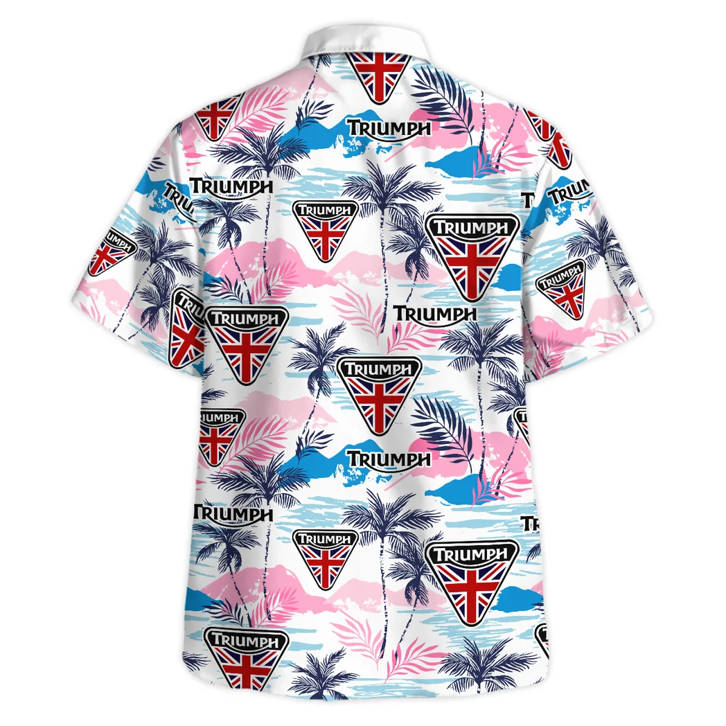 Triumph Motorcycle Hawaiian Shirt Logo Print, Motorsport Vibe Button Shirt HVN1538TM