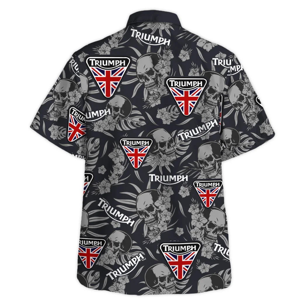 Triumph Motorcycle Hawaiian Shirt Skull Design, Open Road Button Shirt HVN1535TM
