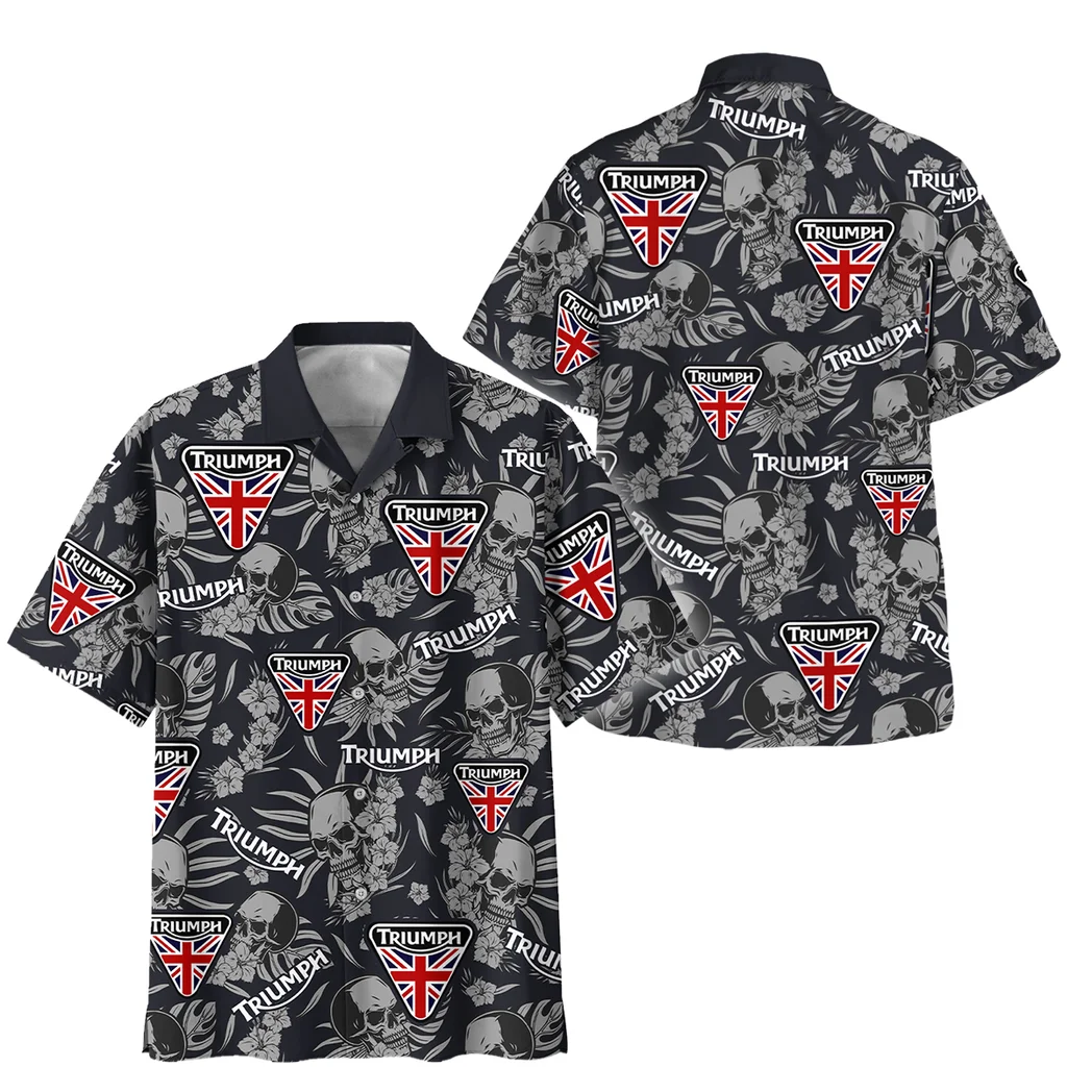 Triumph Motorcycle Hawaiian Shirt Skull Design, Open Road Button Shirt HVN1535TM