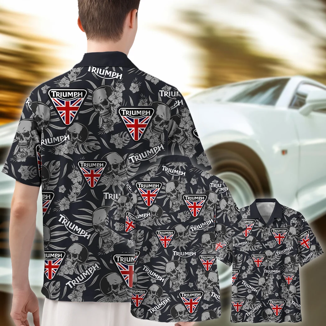 Triumph Motorcycle Hawaiian Shirt Skull Design, Open Road Button Shirt HVN1535TM