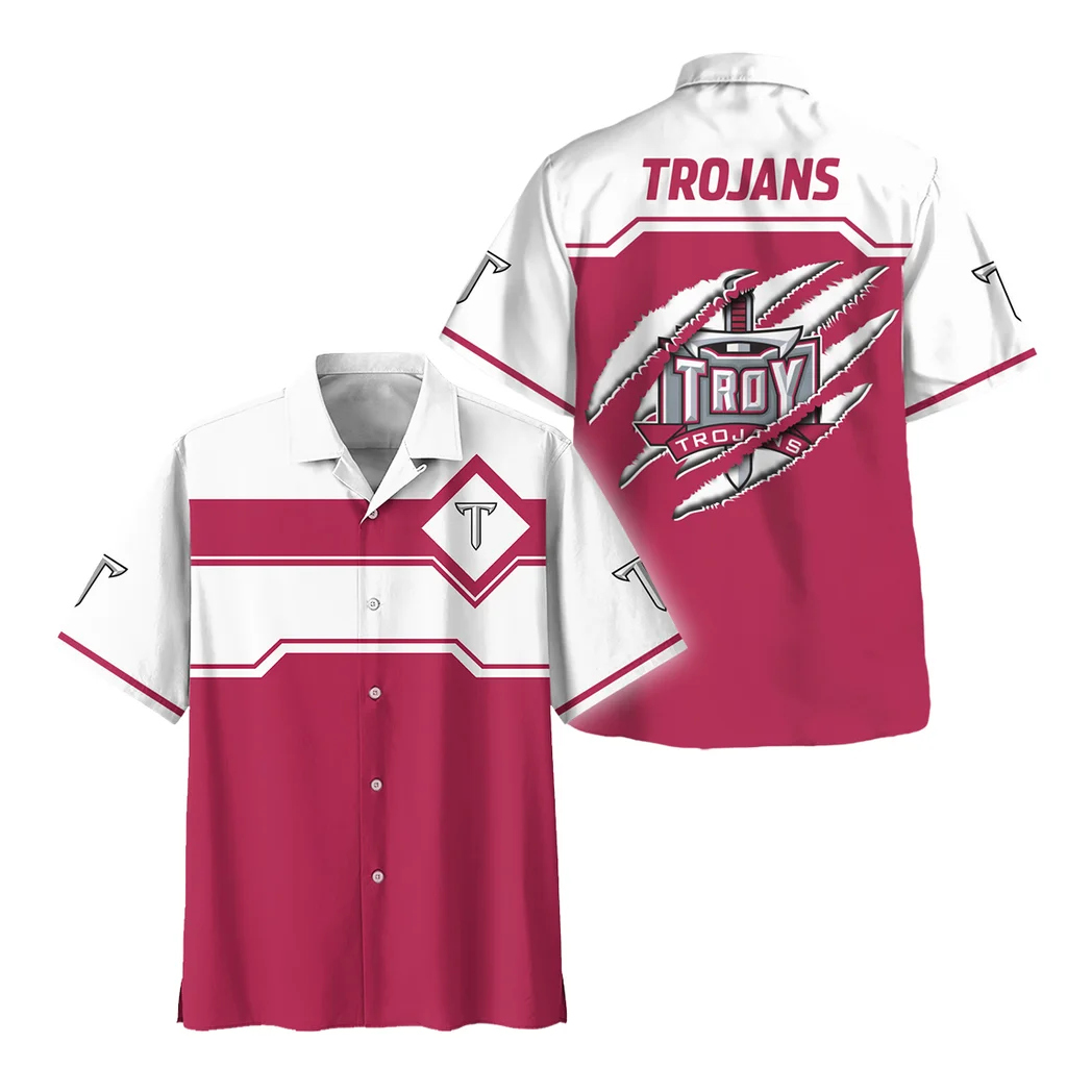 Troy Trojans Hawaiian Shirt Logo Print, Fan Vibe Button Shirt HVN1469TT