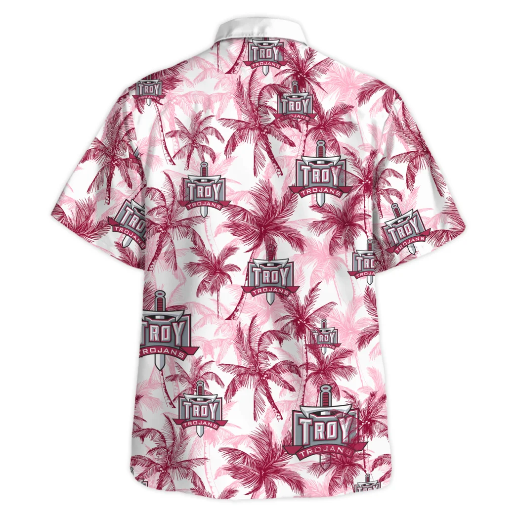 Troy Trojans Hawaiian Shirt Logo Print, Game Day Button Shirt HVN1468TT