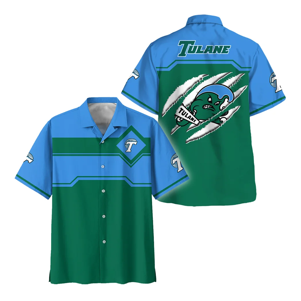 Tulane Green Wave Hawaiian Shirt Logo Print, Tropical Match Day Shirt HVN1469TG