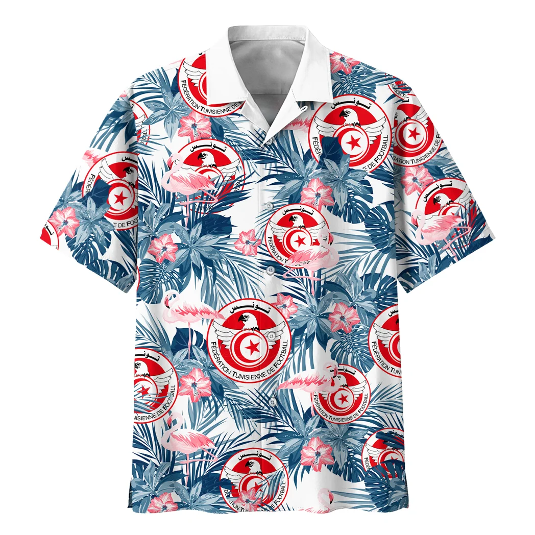 Tunisia Hawaiian Shirt FIFA World Cup 26 Tropical Style, Summer Match Button Shirt HVN1587TU