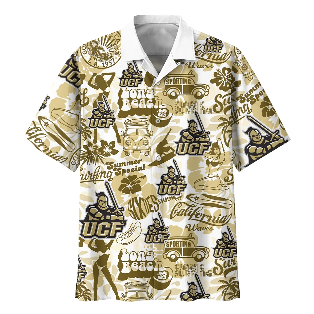 UCF Knights Hawaiian Shirt Logo Print, Game Day Button Shirt HVN1467UC