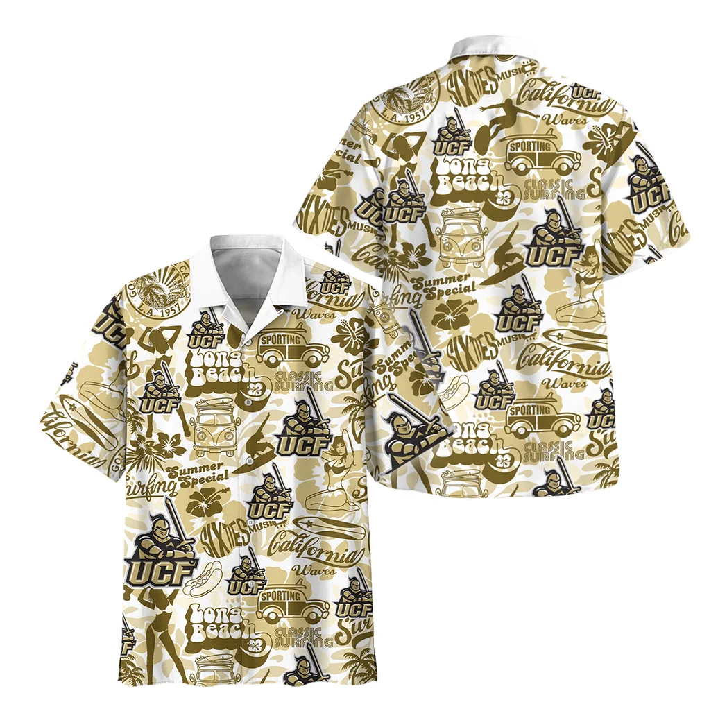 UCF Knights Hawaiian Shirt Logo Print, Game Day Button Shirt HVN1467UC