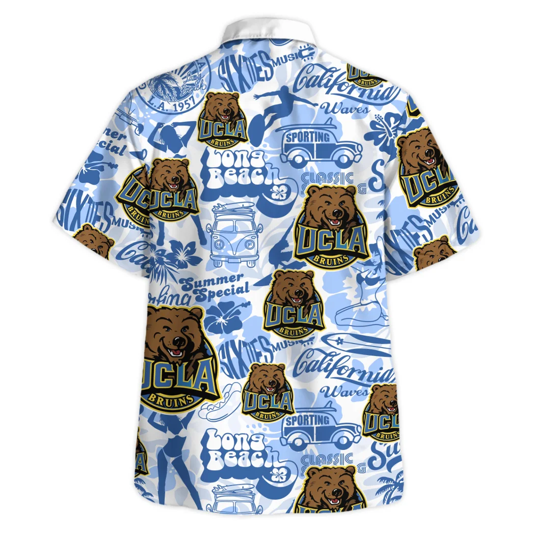 UCLA Bruins Hawaiian Shirt Logo Print, Tropical Supporter Button Shirt HVN1467UC