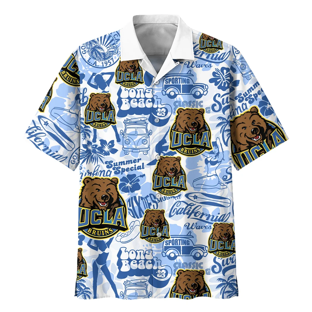UCLA Bruins Hawaiian Shirt Logo Print, Tropical Supporter Button Shirt HVN1467UC