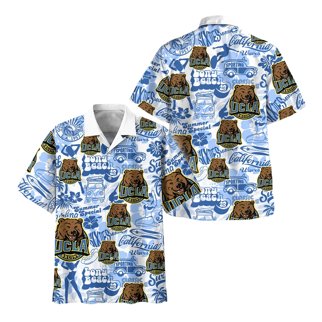 UCLA Bruins Hawaiian Shirt Logo Print, Tropical Supporter Button Shirt HVN1467UC