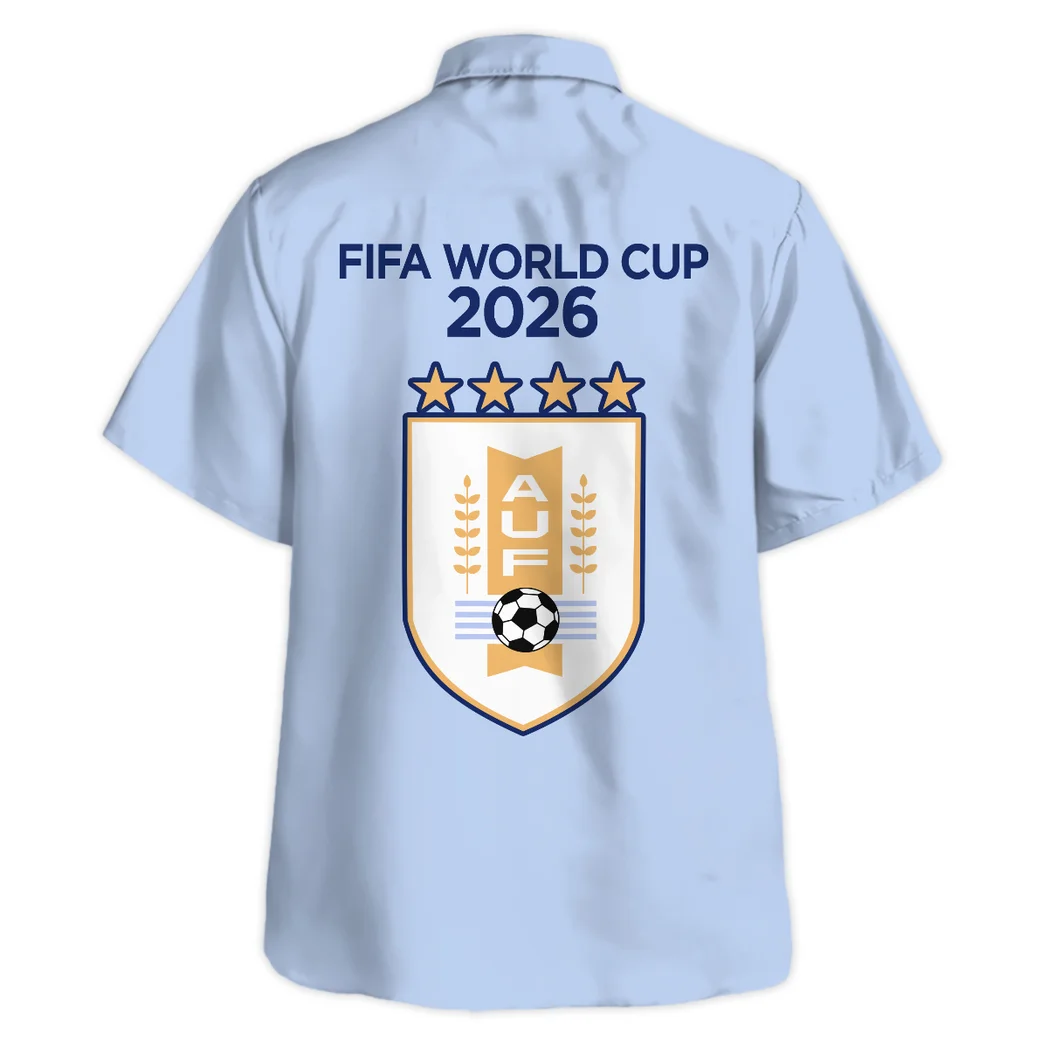 Uruguay FIFA World Cup 2026 Hawaiian Shirt, Bold Supporter Button Shirt HVN1548UR